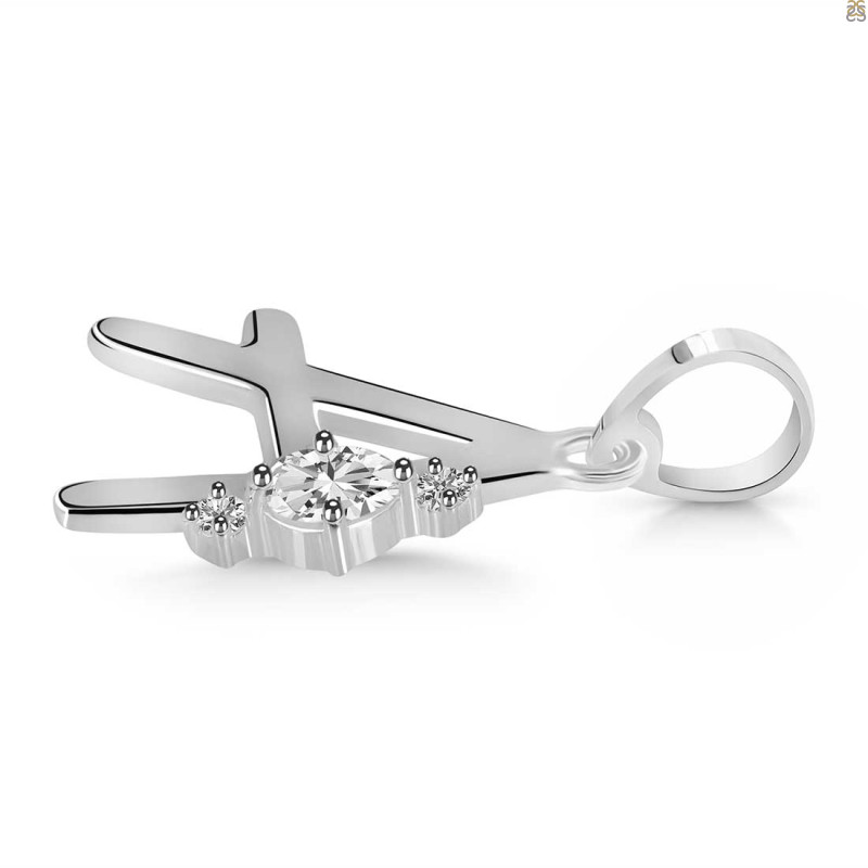 Cubic Zirconia Alphabet A Pendant
