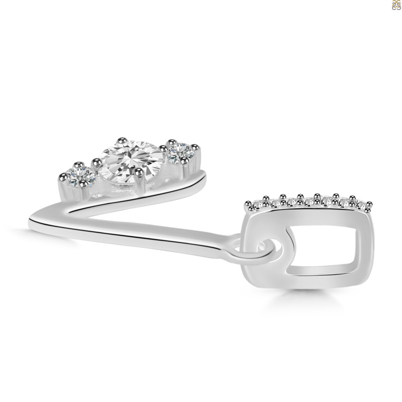 Cubic Zirconia Alphabet V Pendant