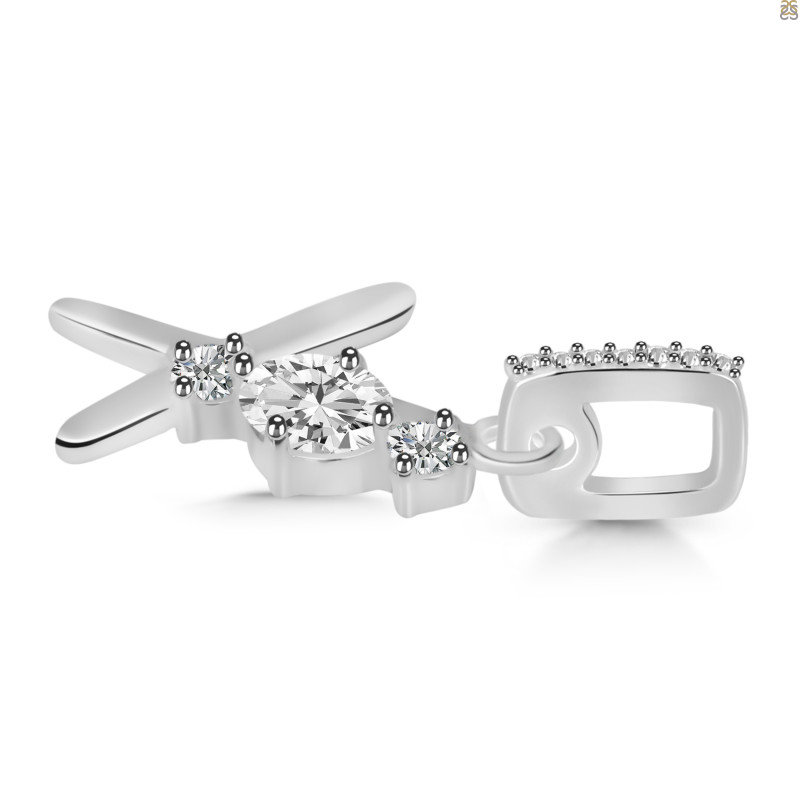 Cubic Zirconia Alphabet X Pendant