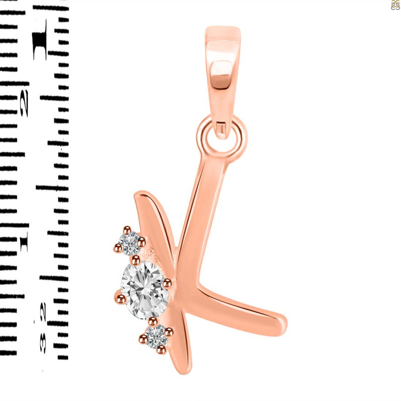 Cubic Zirconia Alphabet K Pendant CUZ-RDA-11.