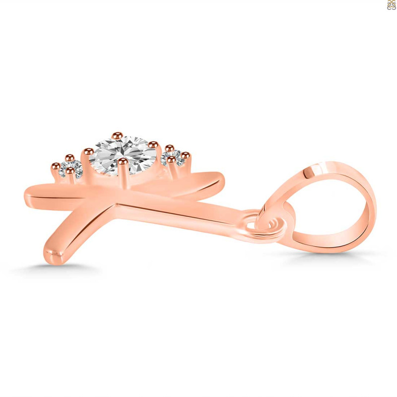 Cubic Zirconia Alphabet K Pendant CUZ-RDA-11.