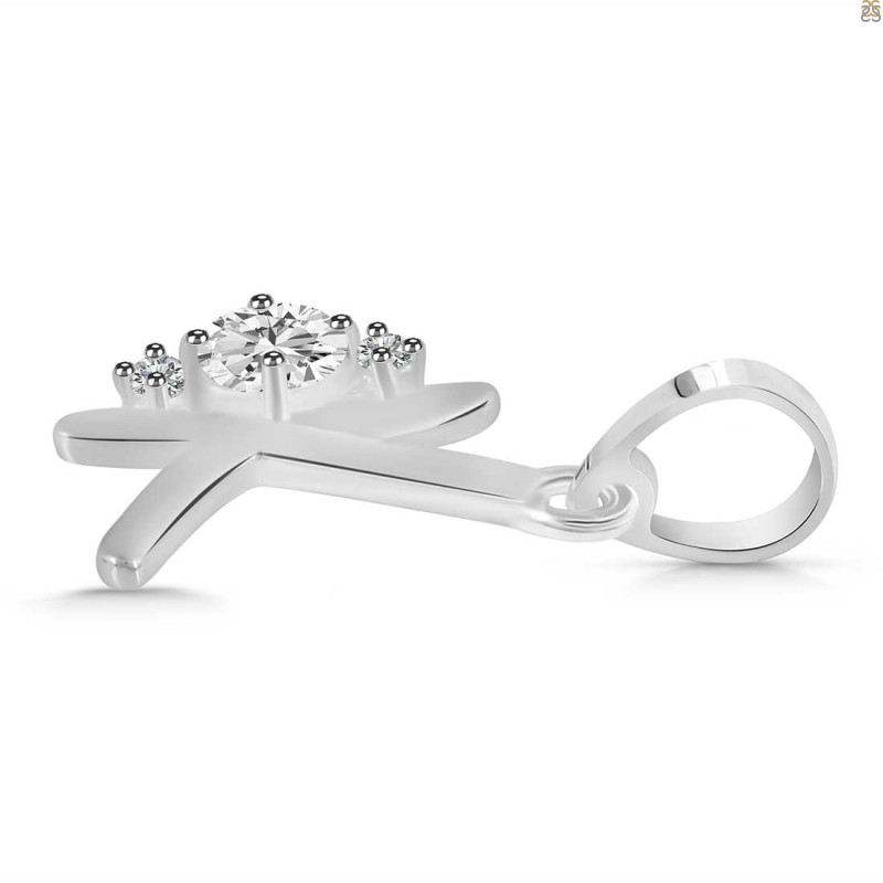 Cubic Zirconia Alphabet K Pendant
