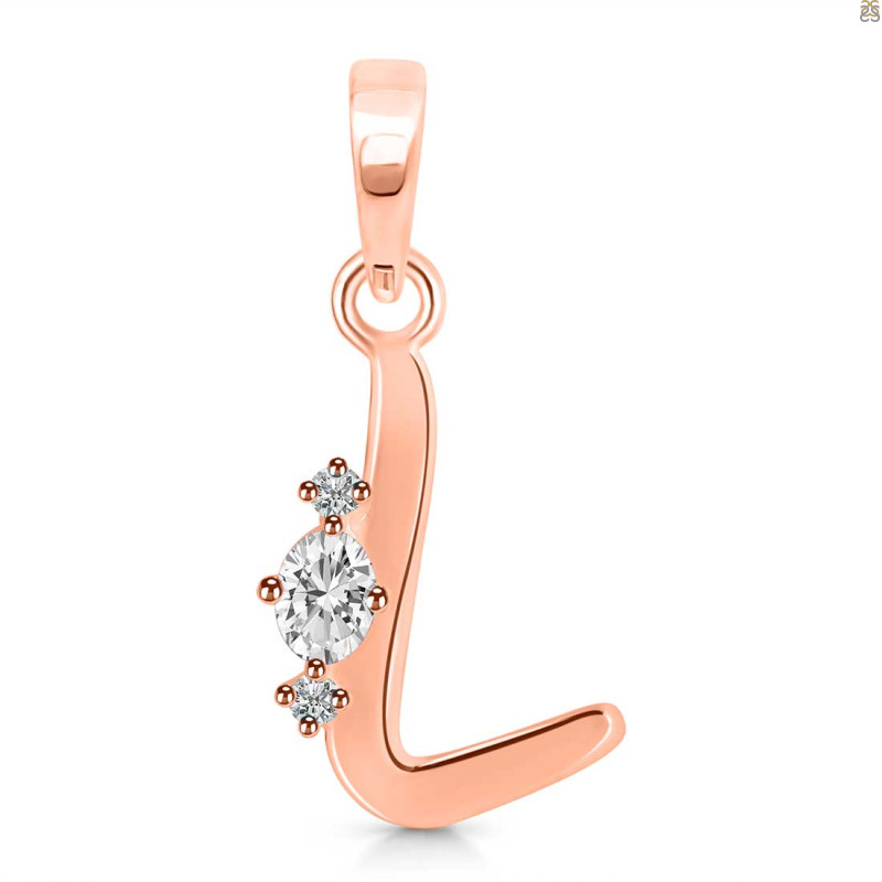 Cubic Zirconia Alphabet L Pendant CUZ-RDA-12.