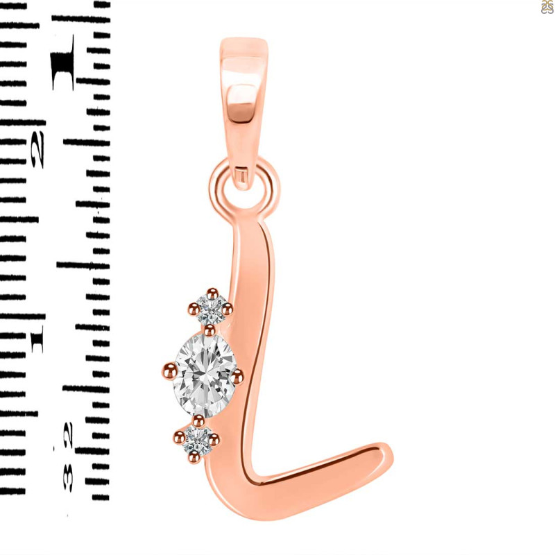 Cubic Zirconia Alphabet L Pendant CUZ-RDA-12.