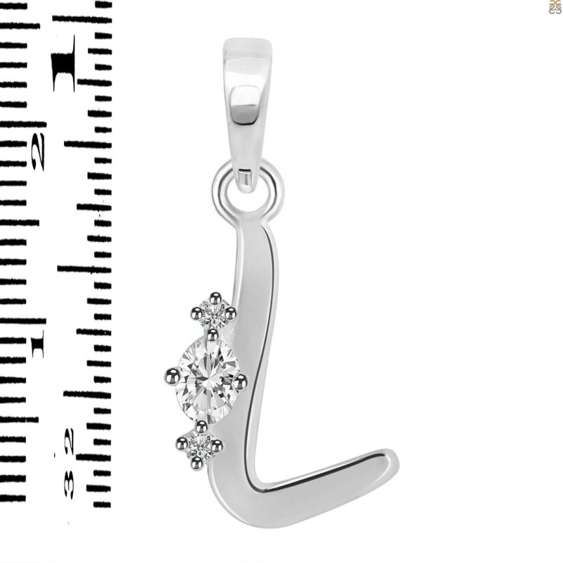 Cubic Zirconia Alphabet L Pendant CUZ-RDA-12.