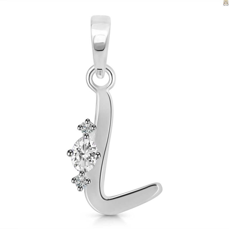 Cubic Zirconia Alphabet L Pendant CUZ-RDA-12.