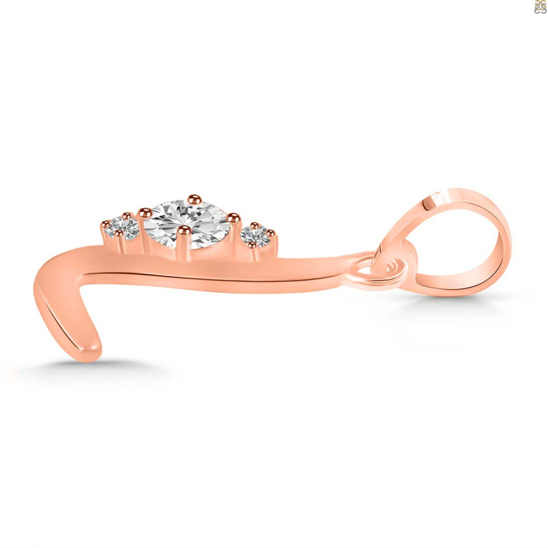 Cubic Zirconia Alphabet L Pendant CUZ-RDA-12.