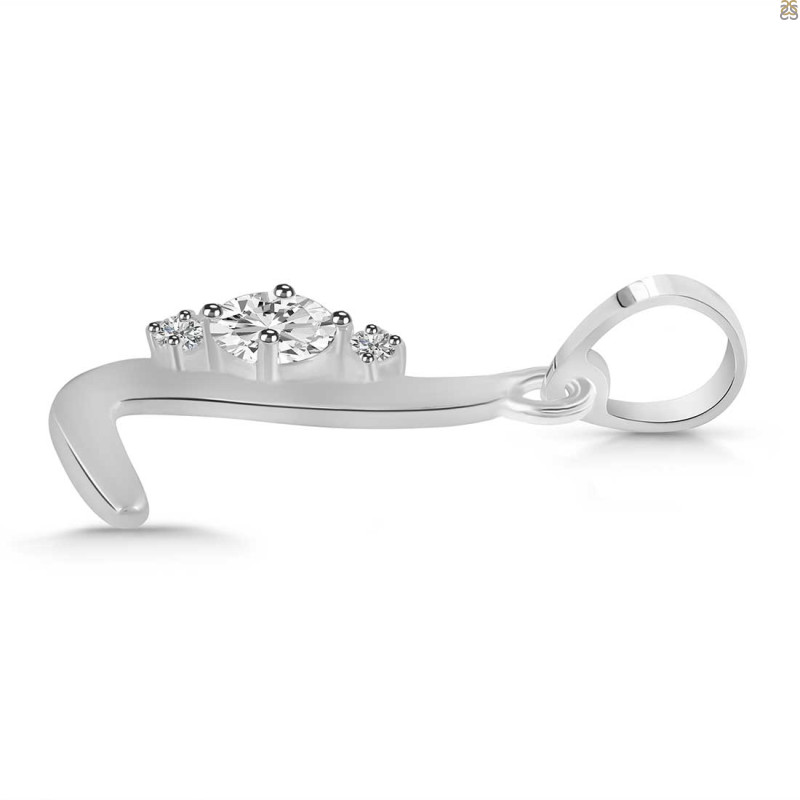 Cubic Zirconia Alphabet L Pendant