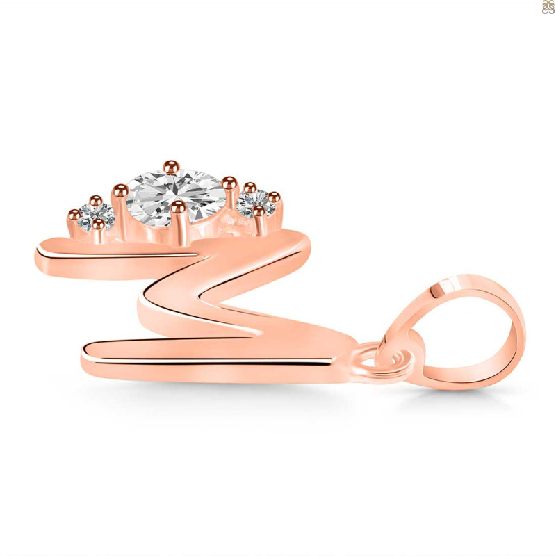 Cubic Zirconia Alphabet M Pendant CUZ-RDA-13.