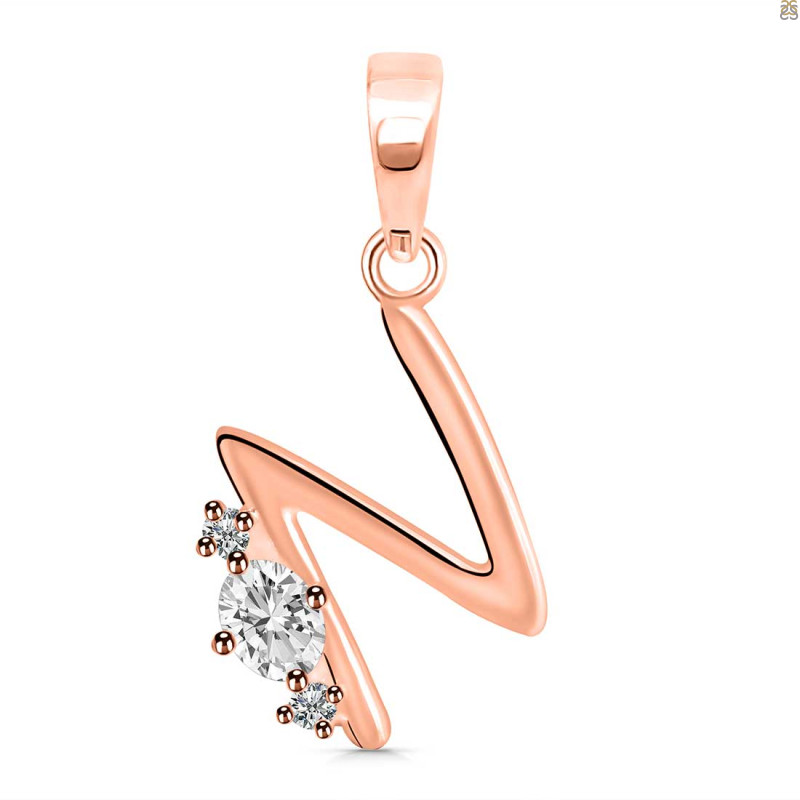 Cubic Zirconia Alphabet N Pendant CUZ-RDA-14.