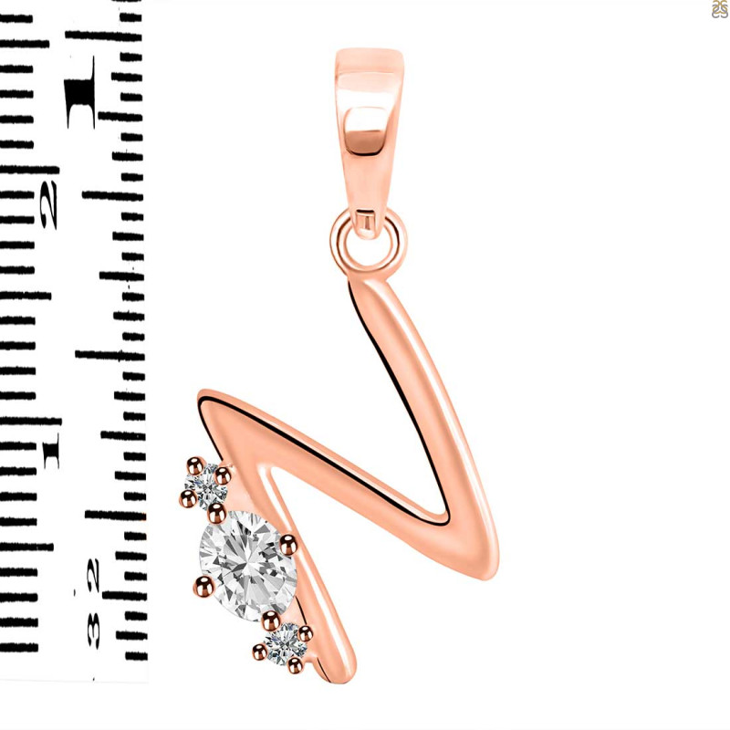 Cubic Zirconia Alphabet N Pendant CUZ-RDA-14.