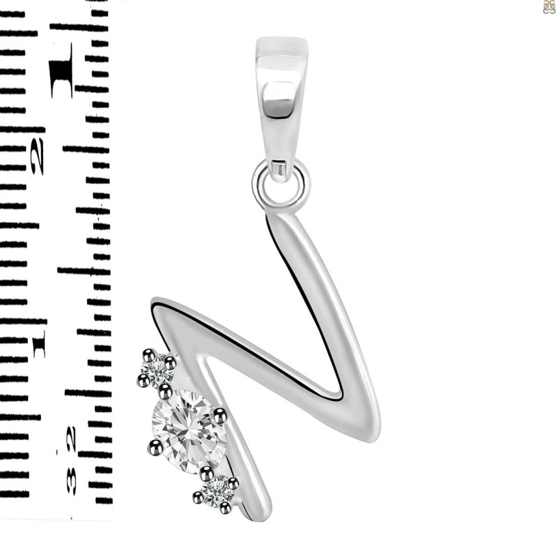 Cubic Zirconia Alphabet N Pendant CUZ-RDA-14.