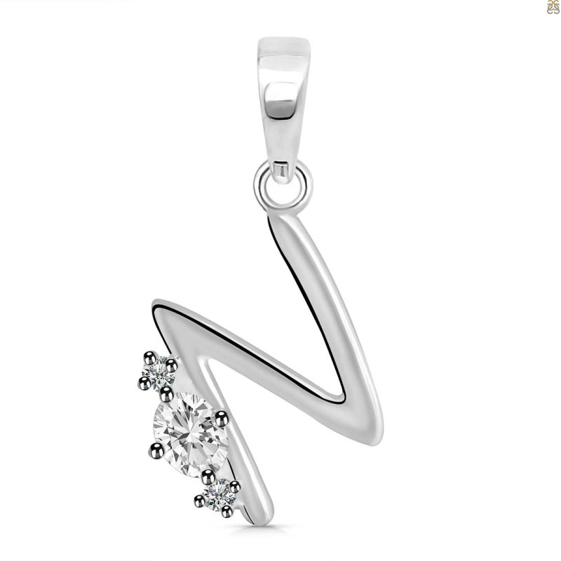 Cubic Zirconia Alphabet N Pendant CUZ-RDA-14.