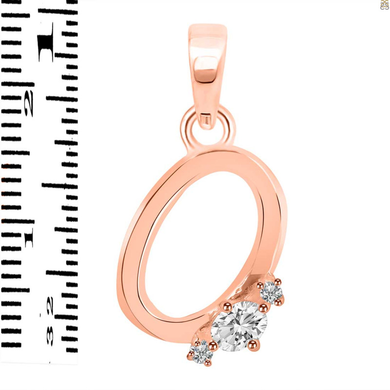 Cubic Zirconia Alphabet O Pendant CUZ-RDA-15.
