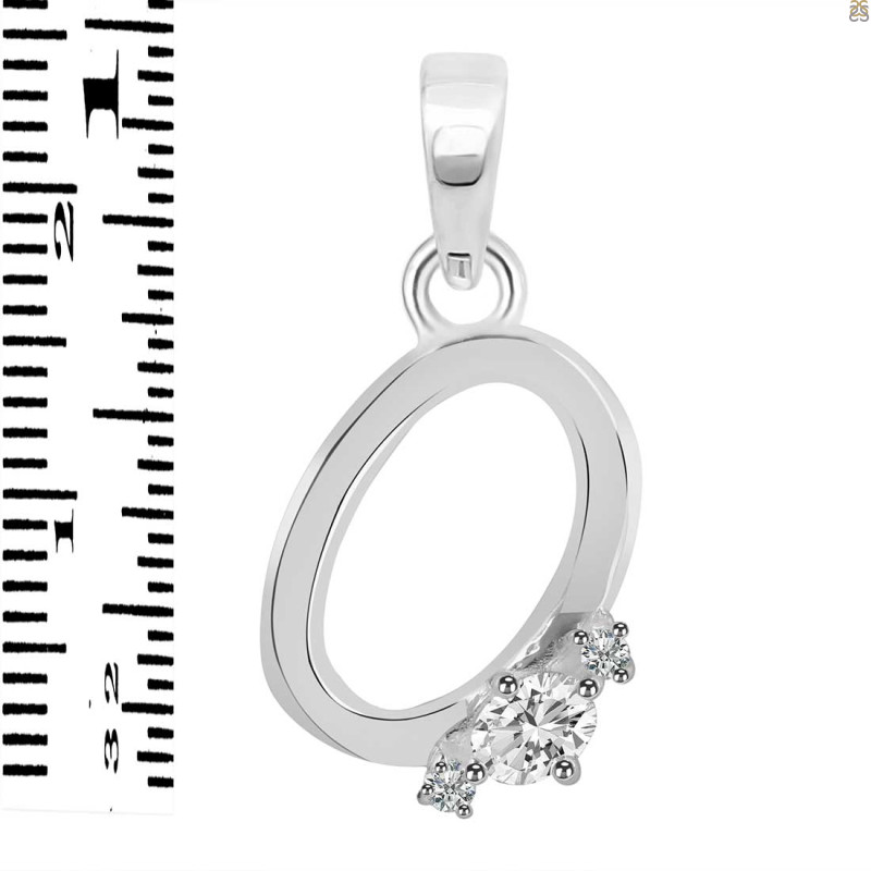 Cubic Zirconia Alphabet O Pendant CUZ-RDA-15.