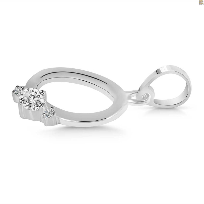 Cubic Zirconia Alphabet O Pendant