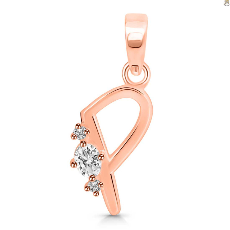 Cubic Zirconia Alphabet P Pendant CUZ-RDA-16.