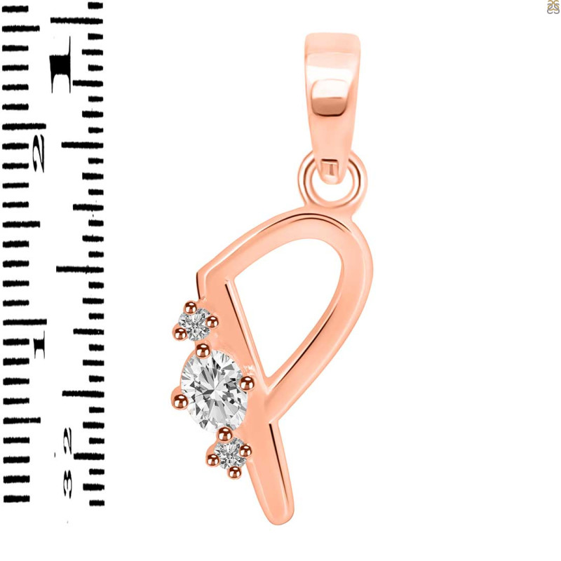 Cubic Zirconia Alphabet P Pendant CUZ-RDA-16.