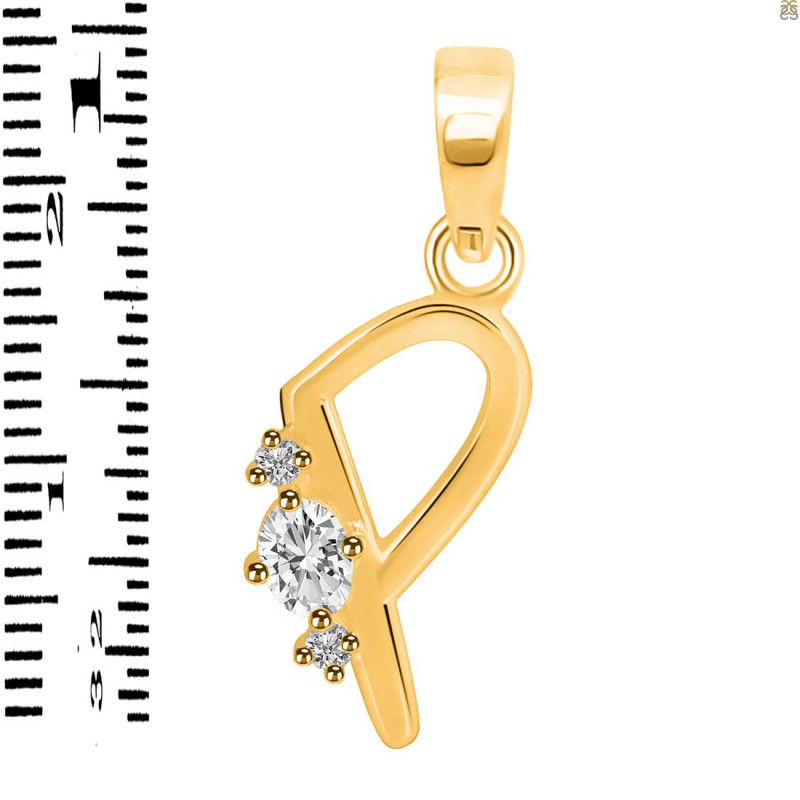 Cubic Zirconia Alphabet P Pendant CUZ-RDA-16.