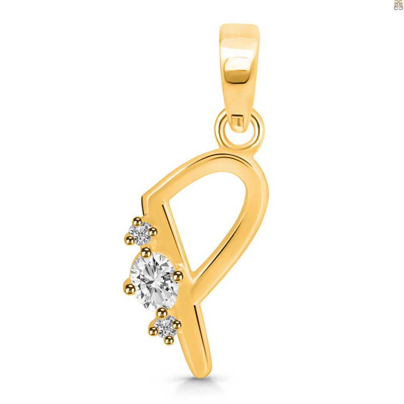 Cubic Zirconia Alphabet P Pendant CUZ-RDA-16.