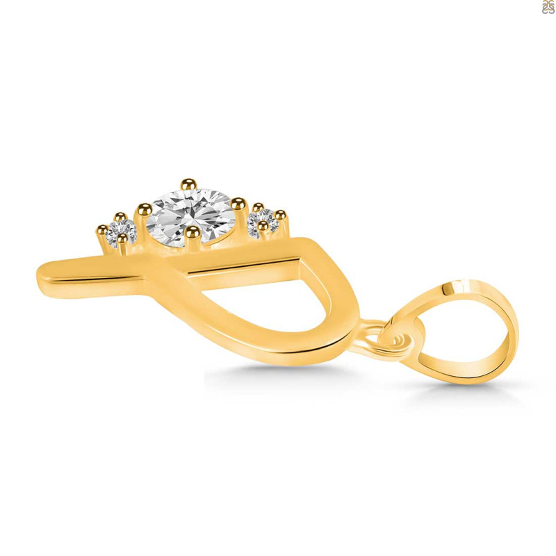 Cubic Zirconia Alphabet P Pendant CUZ-RDA-16.
