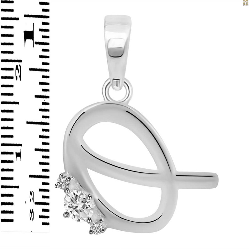 Cubic Zirconia Alphabet Q Pendant CUZ-RDA-17.