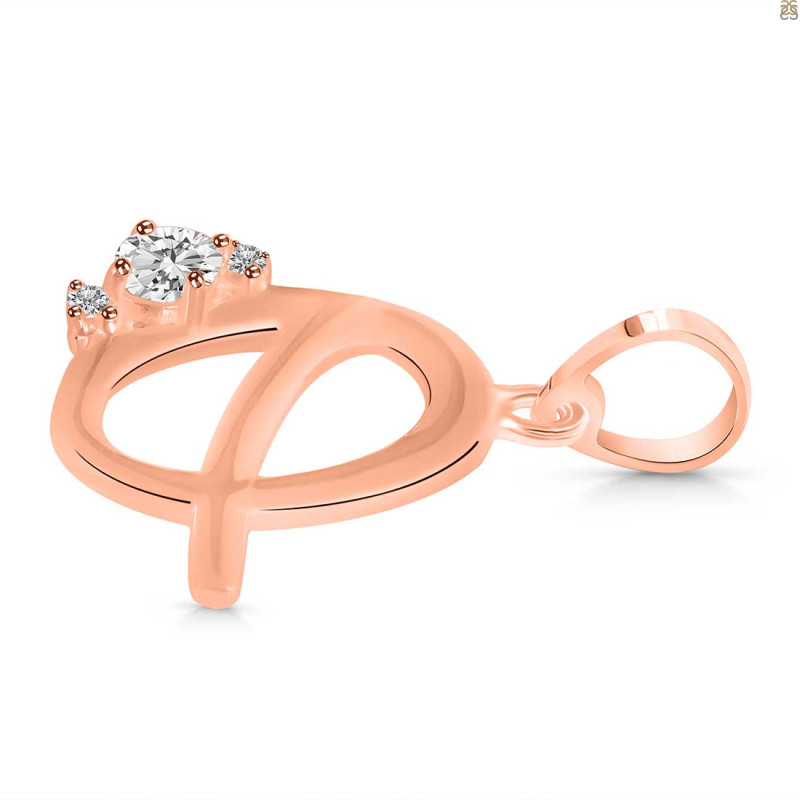 Cubic Zirconia Alphabet Q Pendant CUZ-RDA-17.