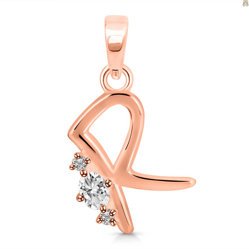 Cubic Zirconia Alphabet R Pendant CUZ-RDA-18.
