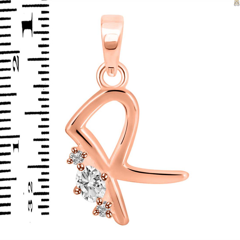 Cubic Zirconia Alphabet R Pendant CUZ-RDA-18.