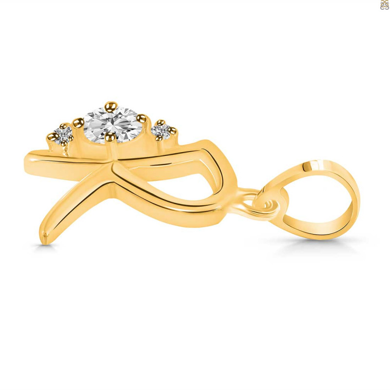 Cubic Zirconia Alphabet R Pendant CUZ-RDA-18.