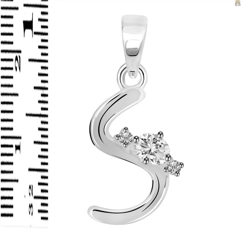 Cubic Zirconia Alphabet S Pendant CUZ-RDA-19.