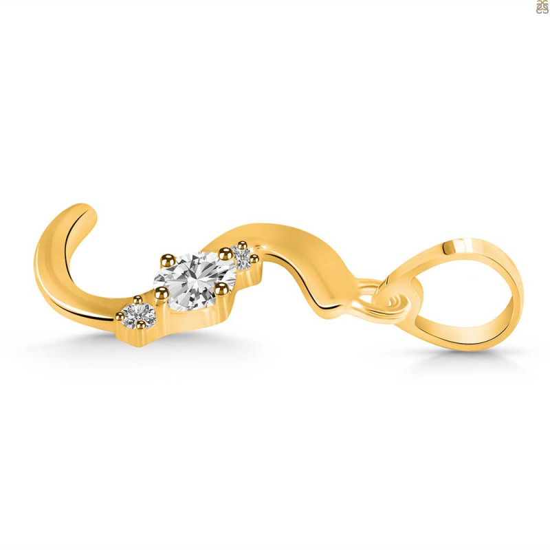 Cubic Zirconia Alphabet S Pendant CUZ-RDA-19.