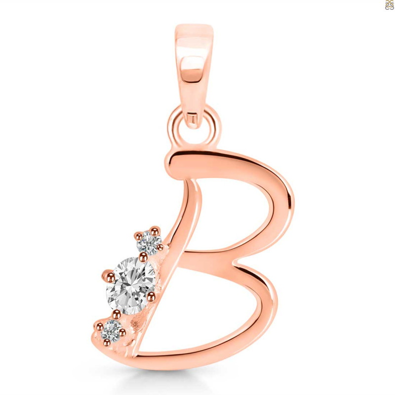 Cubic Zirconia Alphabet B Pendant CUZ-RDA-2.