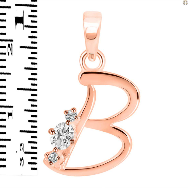Cubic Zirconia Alphabet B Pendant CUZ-RDA-2.