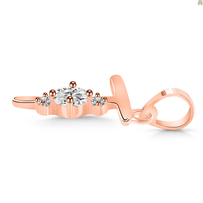 Cubic Zirconia Alphabet T Pendant CUZ-RDA-20.