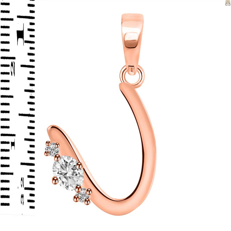 Cubic Zirconia Alphabet U Pendant CUZ-RDA-21.