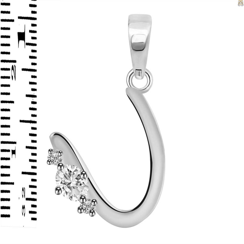 Cubic Zirconia Alphabet U Pendant CUZ-RDA-21.