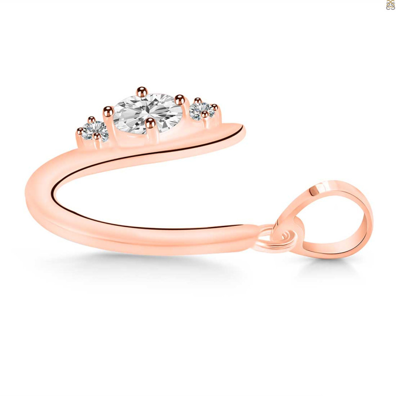 Cubic Zirconia Alphabet U Pendant CUZ-RDA-21.