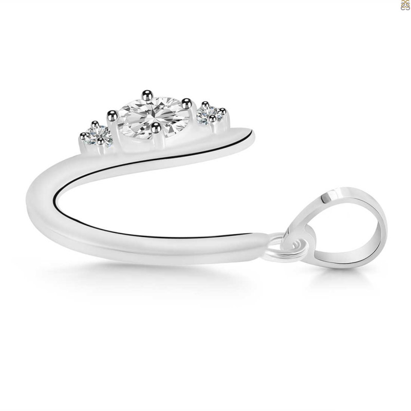 Cubic Zirconia Alphabet U Pendant