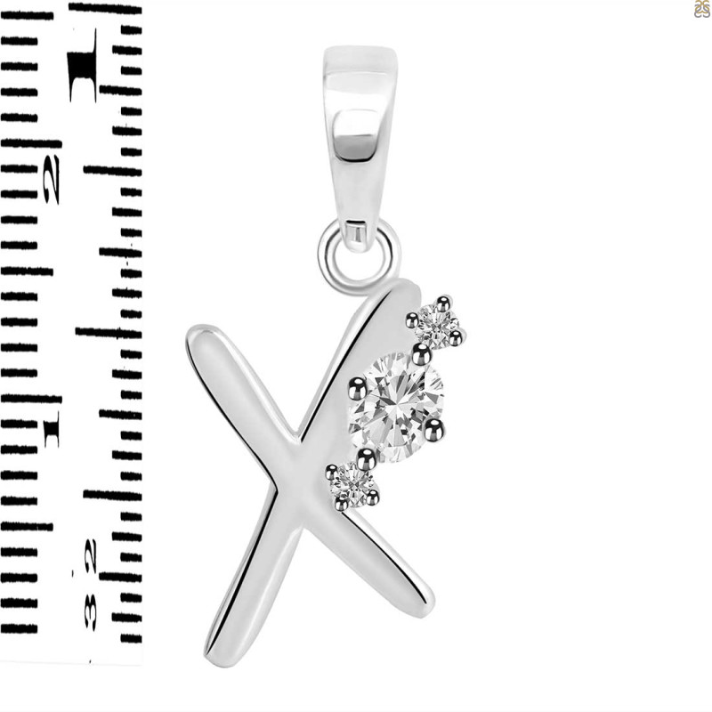 Cubic Zirconia Alphabet X Pendant CUZ-RDA-24.