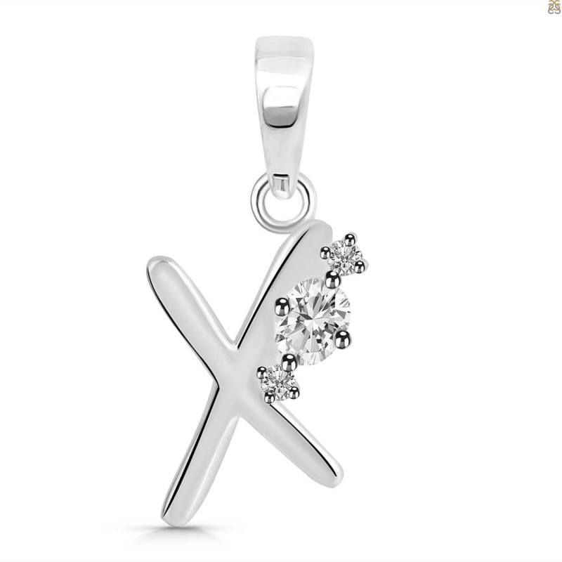 Cubic Zirconia Alphabet X Pendant CUZ-RDA-24.