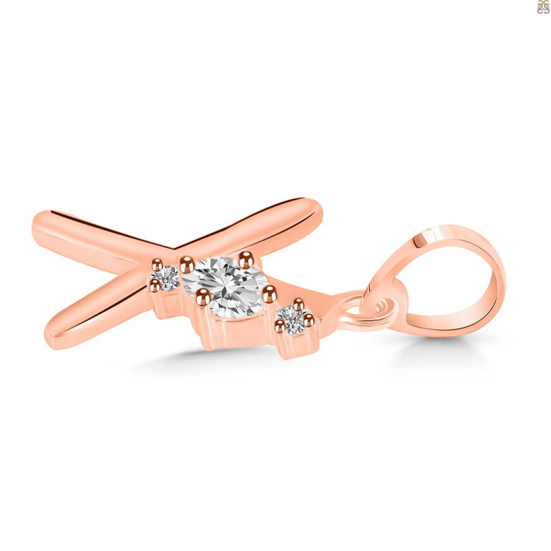 Cubic Zirconia Alphabet X Pendant CUZ-RDA-24.