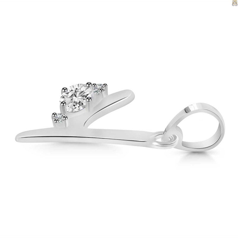 Cubic Zirconia Alphabet Y Pendant