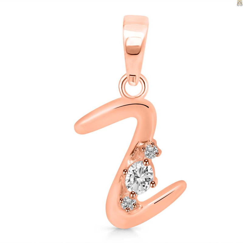 Cubic Zirconia Alphabet Z Pendant CUZ-RDA-26.