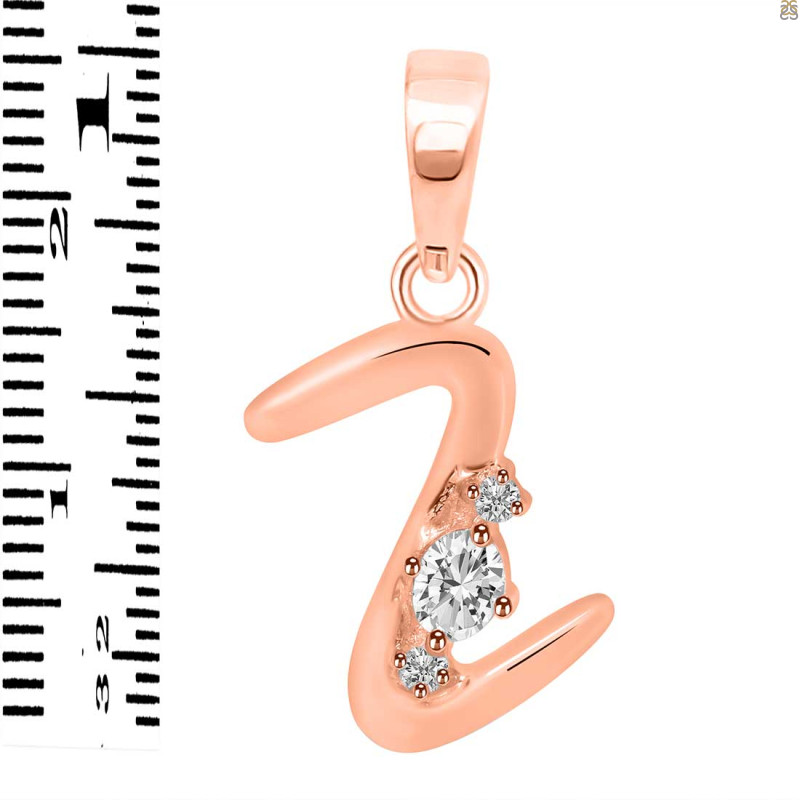 Cubic Zirconia Alphabet Z Pendant CUZ-RDA-26.