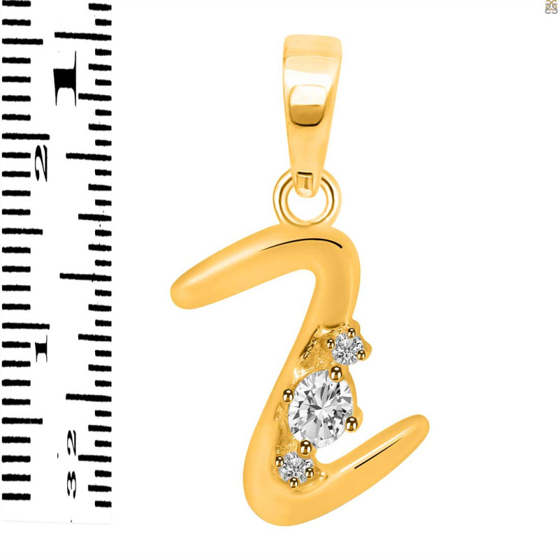 Cubic Zirconia Alphabet Z Pendant CUZ-RDA-26.