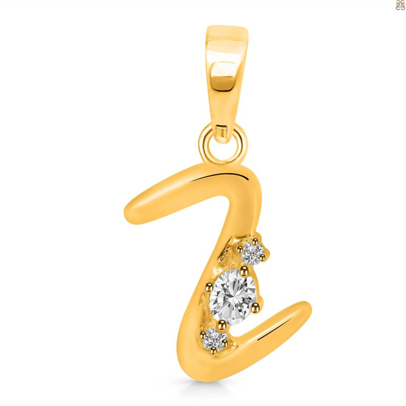Cubic Zirconia Alphabet Z Pendant CUZ-RDA-26.