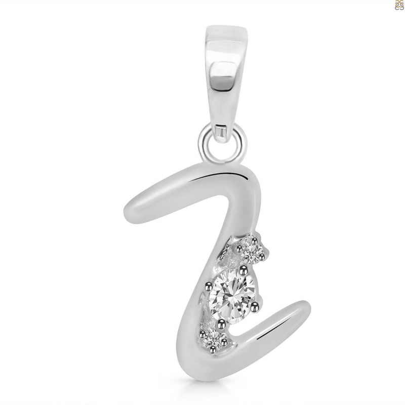 Cubic Zirconia Alphabet Z Pendant CUZ-RDA-26.