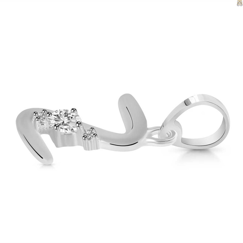 Cubic Zirconia Alphabet Z Pendant
