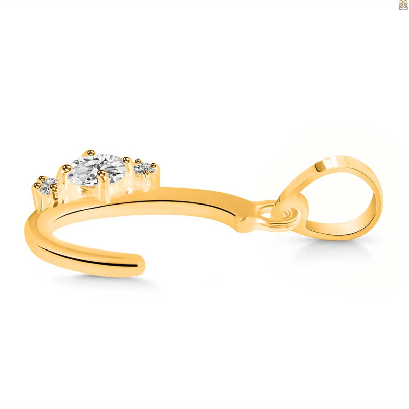 Cubic Zirconia Alphabet C Pendant CUZ-RDA-3.